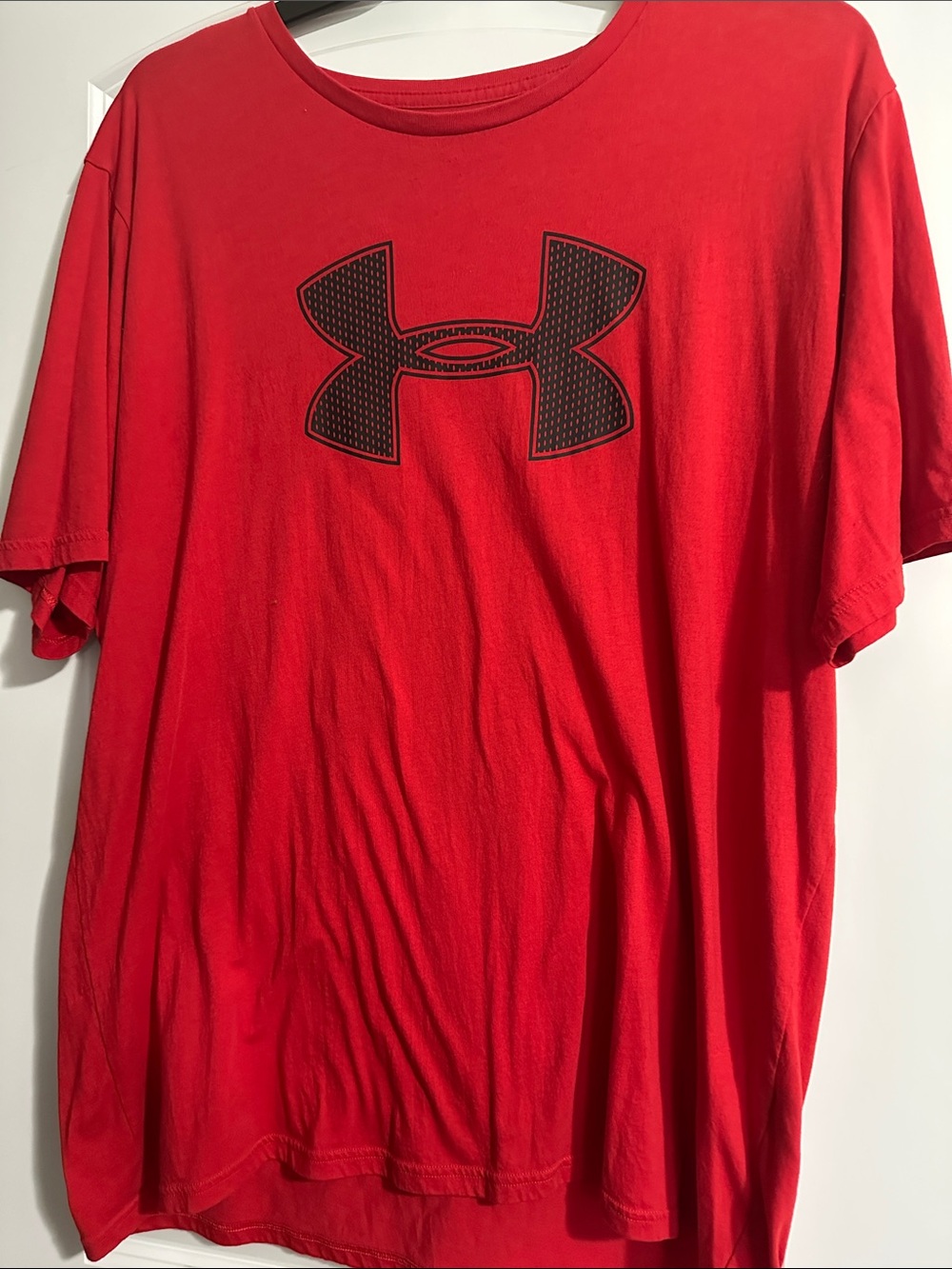Under Armour Red Short-Sleeve Tee with Black Logo